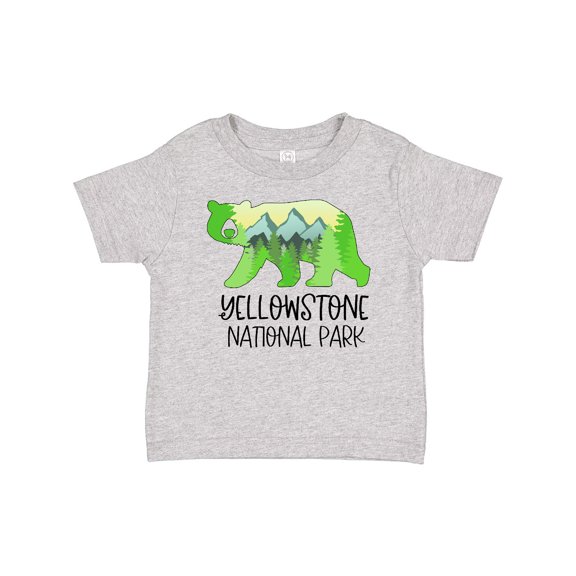 Inktastic Yellowstone National Park Mountains and Bear Shape Boys or Girls Baby T-Shirt