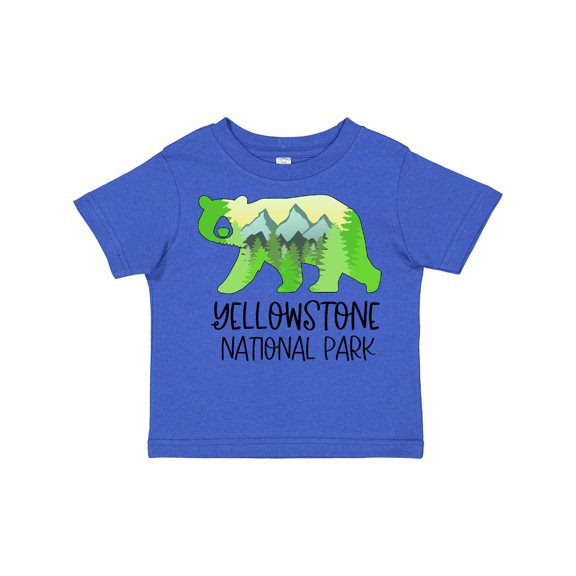 Inktastic Yellowstone National Park Mountains and Bear Shape Boys or Girls Toddler T-Shirt