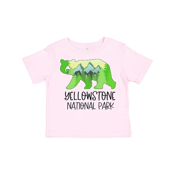 Inktastic Yellowstone National Park Mountains and Bear Shape Boys or Girls Toddler T-Shirt