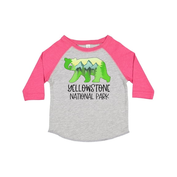 Inktastic Yellowstone National Park Mountains and Bear Shape Boys or Girls Toddler T-Shirt
