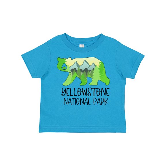 Inktastic Yellowstone National Park Mountains and Bear Shape Boys or Girls Toddler T-Shirt