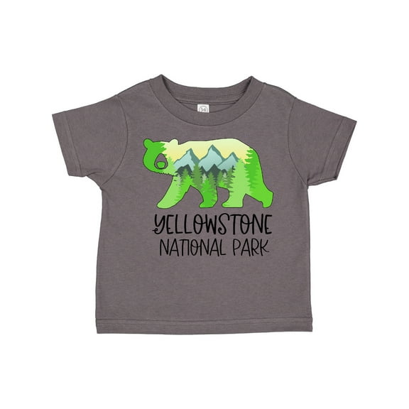 Inktastic Yellowstone National Park Mountains and Bear Shape Boys or Girls Toddler T-Shirt
