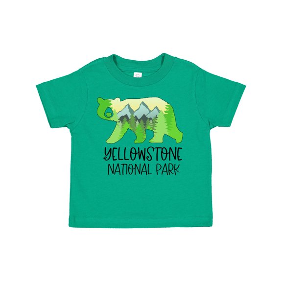 Inktastic Yellowstone National Park Mountains and Bear Shape Boys or Girls Toddler T-Shirt