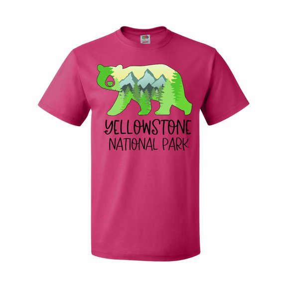 Inktastic Yellowstone National Park- Mountains and Bear Shape T-Shirt