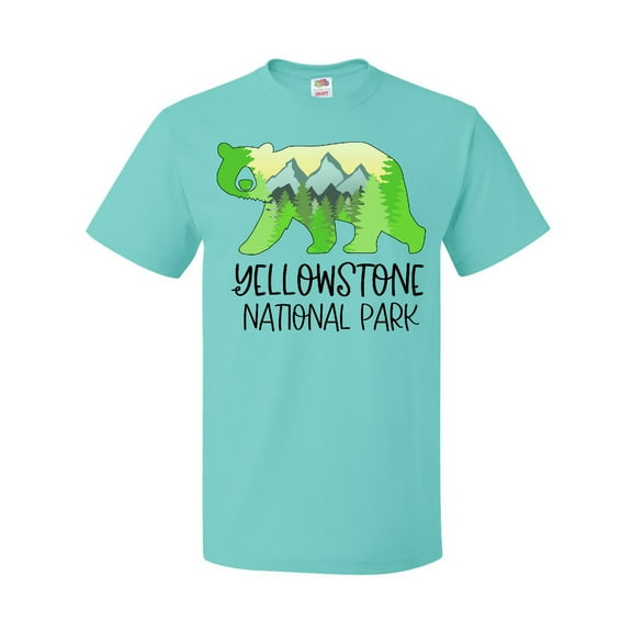 Inktastic Yellowstone National Park- Mountains and Bear Shape T-Shirt