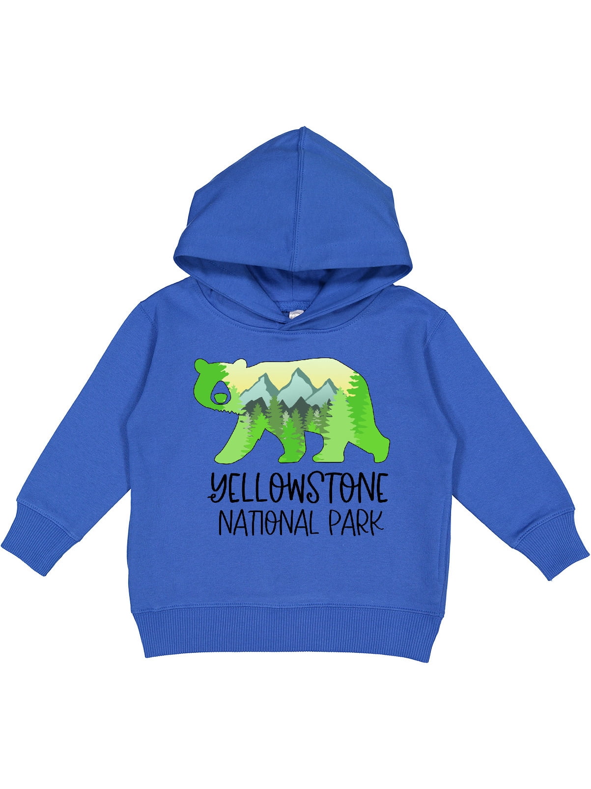 Inktastic Yellowstone National Park Mountains and Bear Shape Toddler Hoodie