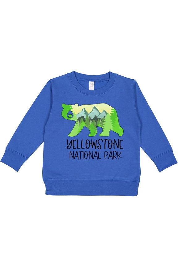 Yellowstone National Park Mountains and Bear Shape Toddler Sweatshirt