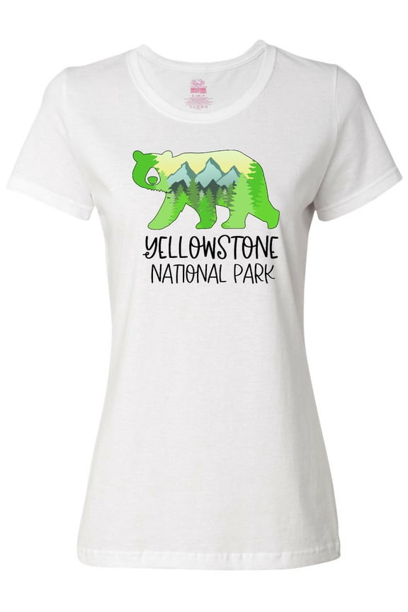 Yellowstone National Park- Mountains and Bear Shape Women's T-Shirt
