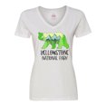 thumbnail image 1 of Inktastic Yellowstone National Park- Mountains and Bear Shape Women's V-Neck T-Shirt, 1 of 5