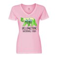 thumbnail image 1 of Inktastic Yellowstone National Park- Mountains and Bear Shape Women's V-Neck T-Shirt, 1 of 5