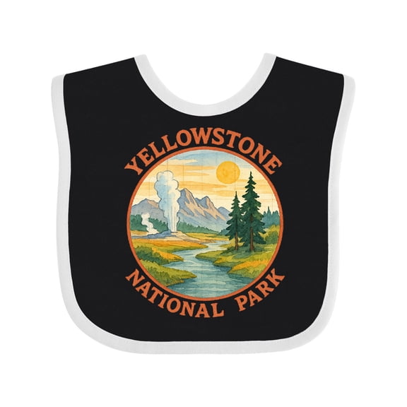Inktastic Yellowstone National Park Vintage Design Boys or Girls Baby Bib