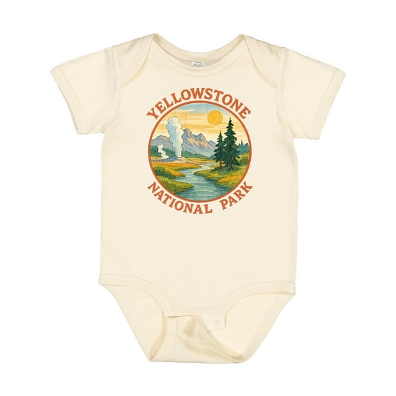 Inktastic Yellowstone National Park Vintage Design Boys or Girls Baby Bodysuit
