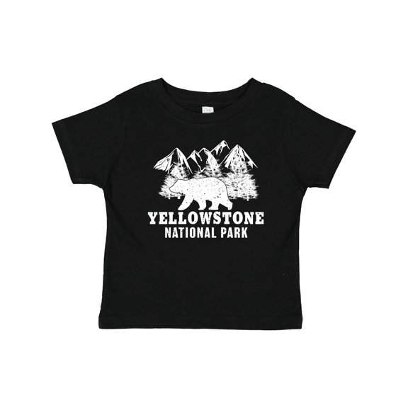 Inktastic Yellowstone National Park with Bear Mountains and Trees Boys or Girls Baby T-Shirt