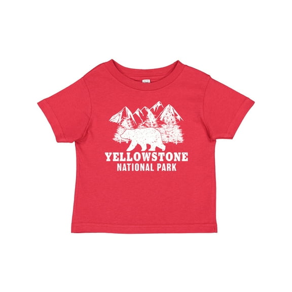 Inktastic Yellowstone National Park with Bear Mountains and Trees Boys or Girls Baby T-Shirt