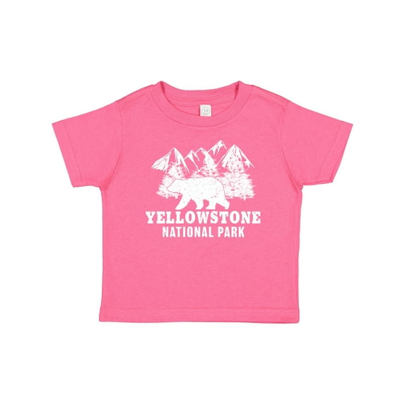Inktastic Yellowstone National Park with Bear Mountains and Trees Boys or Girls Baby T-Shirt
