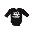 thumbnail image 1 of Inktastic Yellowstone National Park with Bear Mountains and Trees Boys or Girls Long Sleeve Baby Bodysuit, 1 of 5
