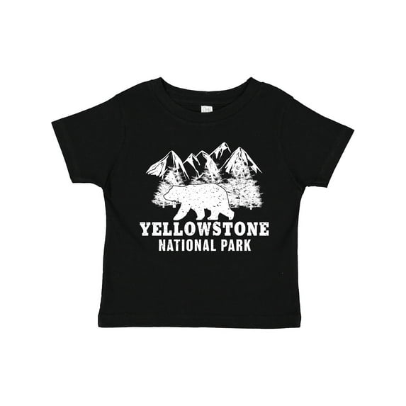 Inktastic Yellowstone National Park with Bear Mountains and Trees Boys or Girls Toddler T-Shirt