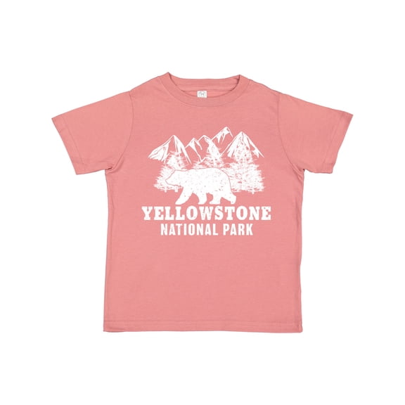 Inktastic Yellowstone National Park with Bear Mountains and Trees Boys or Girls Toddler T-Shirt