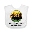 thumbnail image 1 of Inktastic Yellowstone National Park with Bear Mountains and Trees Cricle Boys or Girls Baby Bib, 1 of 4