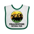 thumbnail image 1 of Inktastic Yellowstone National Park with Bear Mountains and Trees Cricle Boys or Girls Baby Bib, 1 of 4