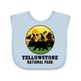 thumbnail image 1 of Inktastic Yellowstone National Park with Bear Mountains and Trees Cricle Boys or Girls Baby Bib, 1 of 4
