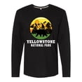 thumbnail image 1 of Inktastic Yellowstone National Park with Bear Mountains and Trees Cricle Long Sleeve T-Shirt, 1 of 5