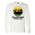 thumbnail image 1 of Inktastic Yellowstone National Park with Bear Mountains and Trees Cricle Long Sleeve T-Shirt, 1 of 5