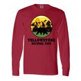 thumbnail image 1 of Inktastic Yellowstone National Park with Bear Mountains and Trees Cricle Long Sleeve T-Shirt, 1 of 5