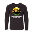 thumbnail image 1 of Inktastic Yellowstone National Park with Bear Mountains and Trees Cricle Long Sleeve Youth T-Shirt, 1 of 5