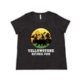 thumbnail image 1 of Inktastic Yellowstone National Park with Bear Mountains and Trees Cricle Women's Plus Size T-Shirt, 1 of 5