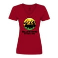 thumbnail image 1 of Inktastic Yellowstone National Park with Bear Mountains and Trees Cricle Women's V-Neck T-Shirt, 1 of 5