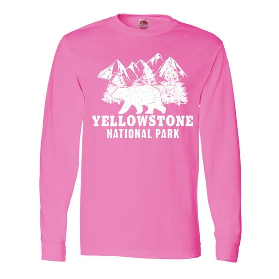 Inktastic Yellowstone National Park with Bear Mountains and Trees Long Sleeve T-Shirt