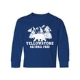 thumbnail image 1 of Inktastic Yellowstone National Park with Bear Mountains and Trees Long Sleeve Youth T-Shirt, 1 of 5