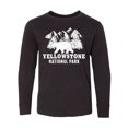 thumbnail image 1 of Inktastic Yellowstone National Park with Bear Mountains and Trees Long Sleeve Youth T-Shirt, 1 of 5