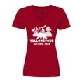 thumbnail image 1 of Inktastic Yellowstone National Park with Bear Mountains and Trees Women's V-Neck T-Shirt, 1 of 5