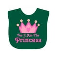 thumbnail image 1 of Inktastic Yes I Am The Princess Crown Girls Baby Bib, 1 of 4