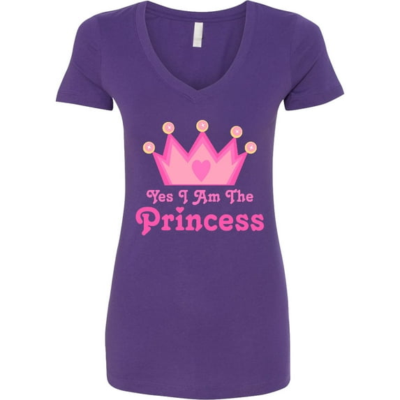 Inktastic Yes I Am the Princess Crown Women's V-Neck T-Shirt