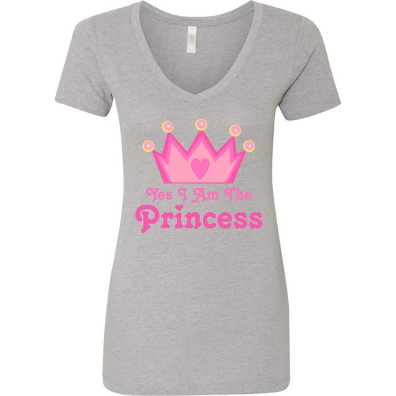 Inktastic Yes I Am the Princess Crown Women's V-Neck T-Shirt