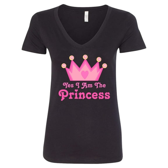 Inktastic Yes I Am the Princess Crown Women's V-Neck T-Shirt