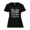 thumbnail image 1 of Inktastic Yes I'm Pregnant I Feel Fine No You Cant Touch My Belly Women's Plus Size T-Shirt, 1 of 5