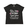thumbnail image 1 of Inktastic Yes I'm Pregnant I Feel Fine No You Cant Touch My Belly Women's Plus Size T-Shirt, 1 of 5