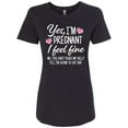 thumbnail image 1 of Inktastic Yes I'm Pregnant I Feel Fine No You Cant Touch My Belly Women's T-Shirt, 1 of 5