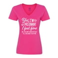 thumbnail image 1 of Inktastic Yes I'm Pregnant I Feel Fine No You Cant Touch My Belly Women's V-Neck T-Shirt, 1 of 5