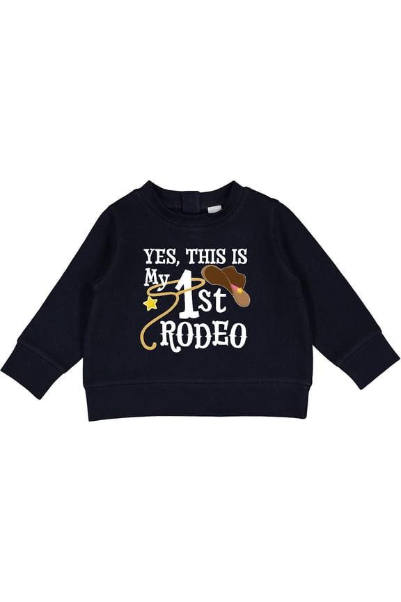 Yes, This is My 1st Rodeo Cowboy Hat and Lasso Baby Sweatshirt