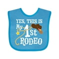 thumbnail image 1 of Inktastic Yes, This is My 1st Rodeo Cowboy Hat and Lasso Boys or Girls Baby Bib, 1 of 4