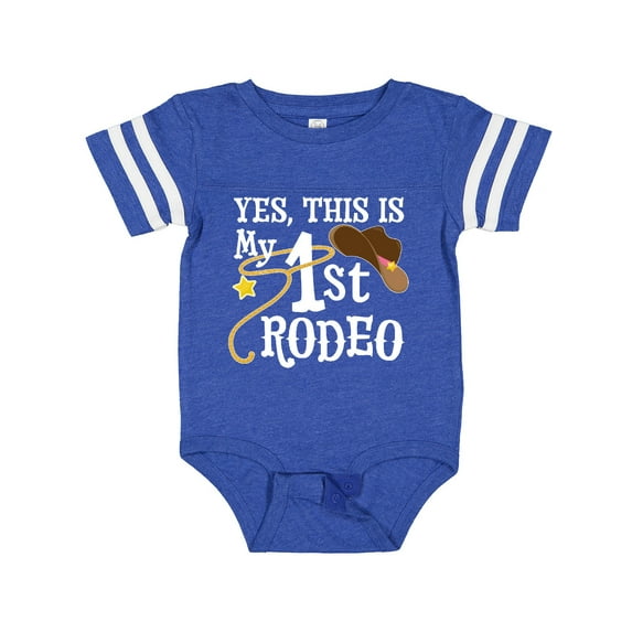 Inktastic Yes, This is My 1st Rodeo Cowboy Hat and Lasso Boys or Girls Baby Bodysuit