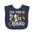thumbnail image 1 of Inktastic Yes, This is My 1st Rodeo Cowboy Hat with Red Band, Lasso Boys or Girls Baby Bib, 1 of 4