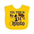 thumbnail image 1 of Inktastic Yes, This is My 1st Rodeo Cowboy Hat with Red Band, Lasso Boys or Girls Baby Bib, 1 of 4