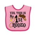 thumbnail image 1 of Inktastic Yes, This is My 1st Rodeo Cowboy Hat with Red Band, Lasso Boys or Girls Baby Bib, 1 of 4
