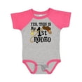 thumbnail image 1 of Inktastic Yes, This is My 1st Rodeo Cowboy Hat with Red Band, Lasso Boys or Girls Baby Bodysuit, 1 of 5